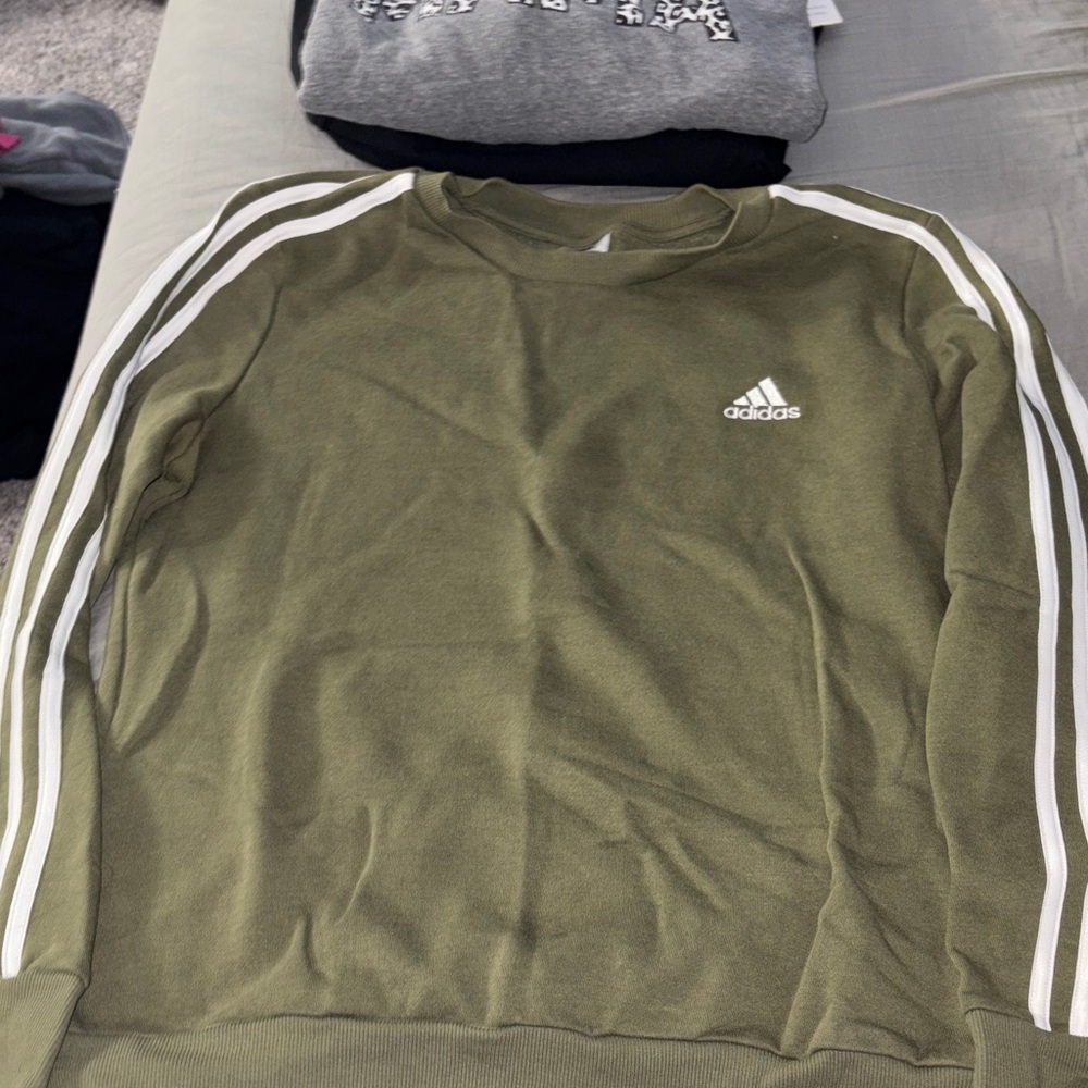 Adidas womens Olive Crewneck Sweater